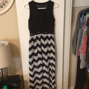 Back and white Maxi dress